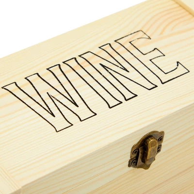 Bright Creations Wood Single Bottle Wine Gift Box, Pinewood Wooden Wine Crate Storage Case With Clasp For Birthday, Wedding, Housewarming 4 Bright Creations Wood Single Bottle Wine Gift Box, Pinewood Wooden Wine Crate Storage Case With Clasp For Birthday, Wedding, Housewarming - Image 4