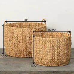 16.5"H Sullivans Handcrafted Fiber Baskets Set Of 2, Natural -IRIS Storage Deals Store GUEST 5715f20d 56df 405d aa33 4e65c369da3d