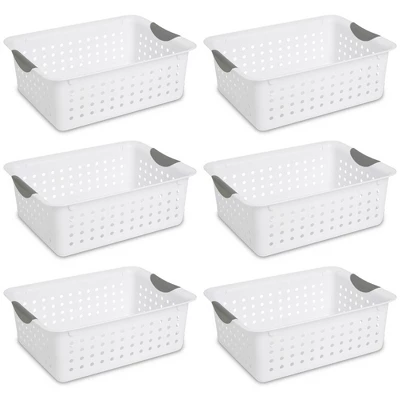 Sterilite Ultra Ventilated Open Top Plastic Storage Organizer Basket With Gray Contoured Carrying Handles 6 Sterilite Ultra Ventilated Open Top Plastic Storage Organizer Basket With Gray Contoured Carrying Handles - Image 6