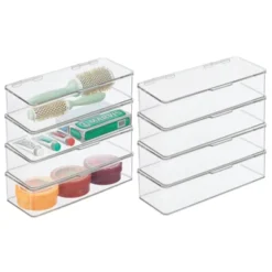 MDesign Plastic Stackable Bathroom Organizer Bin, Hinged Lid - 8 Pack 18 MDesign Plastic Stackable Bathroom Organizer Bin, Hinged Lid - 8 Pack -IRIS Storage Deals Store GUEST 58479274 ab08 4935 b00a 36aecc91877c
