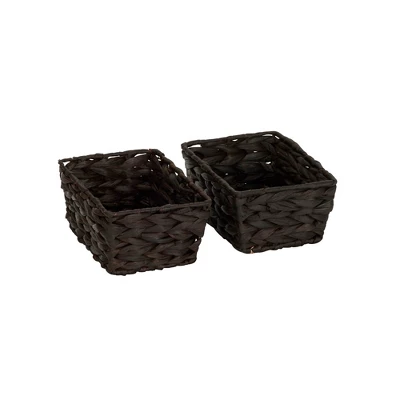 Household Essentials Set Of 4 Hyacinth Stained Baskets Brown 5 Household Essentials Set Of 4 Hyacinth Stained Baskets Brown - Image 5