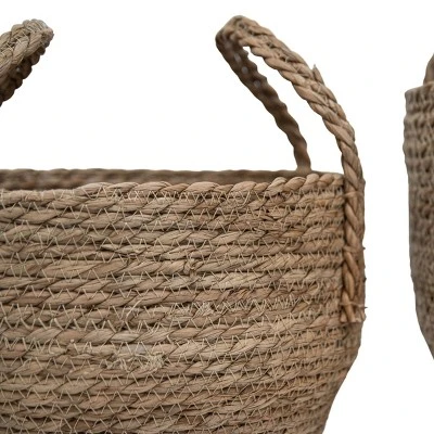 Set Of 2 Natural Woven Natural Seagrass Basket - Foreside Home & Garden 2 Set Of 2 Natural Woven Natural Seagrass Basket - Foreside Home & Garden - Image 2