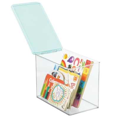 MDesign Plastic Stackable Closet Storage Bin Box With Lid 4 MDesign Plastic Stackable Closet Storage Bin Box With Lid - Image 4