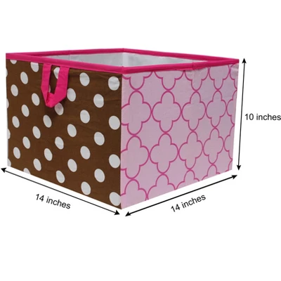 Bacati - Butterflies/Ladybugs Pink/Chocolate Storage Box Large 3 Bacati - Butterflies/Ladybugs Pink/Chocolate Storage Box Large - Image 3