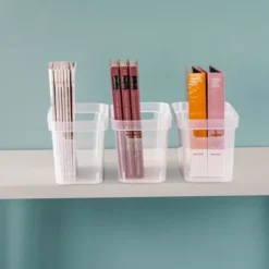 Sterilite 6.25x6.25x15 Inch Narrow Modern Storage Bin W/ Comfortable Carry Through Handles And Banded Rim For Household Organization, Clear (16 Pack) -IRIS Storage Deals Store GUEST 59bc977b cca8 4141 bda6 b182bad68606