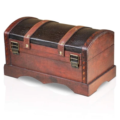 Brynnberg 15"x9.1"x10.6" Wooden Antique Treasure Chest Storage Box - Lockable 2 Brynnberg 15"x9.1"x10.6" Wooden Antique Treasure Chest Storage Box - Lockable - Image 2