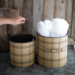 Set Of 2 Brown Metal & Wood Bins - Foreside Home & Garden -IRIS Storage Deals Store GUEST 5a22f7aa 5f91 495a b0c0 48fdbe5c1b97