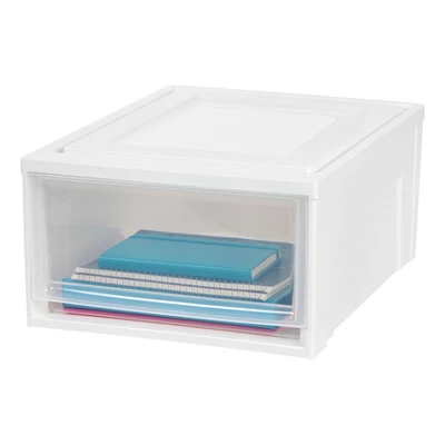 IRIS Medium Stacking Plastic Storage Drawer White 6 IRIS Medium Stacking Plastic Storage Drawer White - Image 6