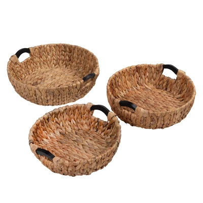Honey-Can-Do 3pc Round Natural Baskets Wood 4 Honey-Can-Do 3pc Round Natural Baskets Wood - Image 4