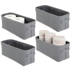 MDesign Cotton Fabric Bathroom Storage Organizer Bin, Tall, 4 Pack -IRIS Storage Deals Store GUEST 5a3f13dc cd39 47a3 9400 a827cc25b7ad