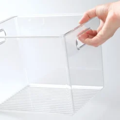 MDesign Plastic Storage Organizer Bin With Handles For Closets