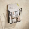 MDesign Metal Wall Mount Magazine, Book Holder, Compact Rack