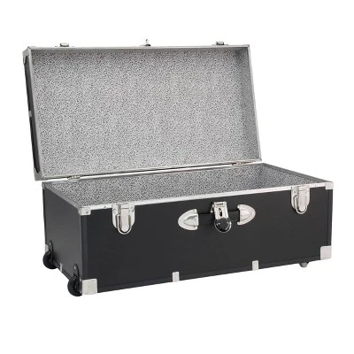 Seward Rover 30" Trunk With Wheels And Lock Black 2 Seward Rover 30" Trunk With Wheels And Lock Black - Image 2
