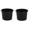 Homz 18 Gallon Durable Plastic Utility Storage Bucket Tub Organizers With Strong Rope Handles For Indoor And Outdoor Use, Black