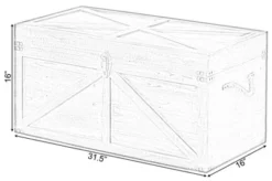 Vintiquewise Vintiquewise Brown Large Wooden Lockable Trunk Farmhouse Style Rustic Design Lined Storage Chest With Rope Handles -IRIS Storage Deals Store GUEST 5d72109a c181 40f1 a090 6ffe199dc4fa