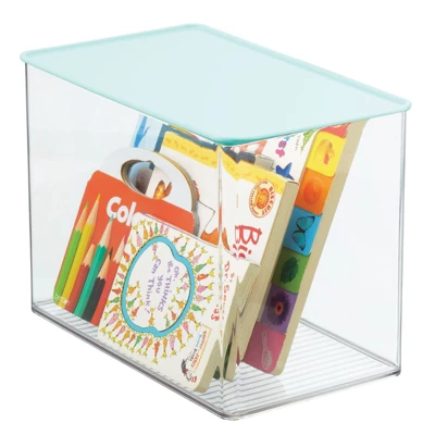 MDesign Plastic Stackable Closet Storage Bin Box With Lid 1 MDesign Plastic Stackable Closet Storage Bin Box With Lid