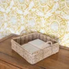 Brown Woven Seagrass & Metal Tray By Foreside Home & Garden