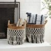 2pk Banana Leaf Storage Baskets Black - Olivia & May