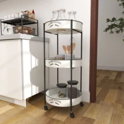 34 X 16 Farmhouse Metal Storage Cart White - Olivia & May -IRIS Storage Deals Store GUEST 5f2f314c a759 4908 9862 9fa0d979fa65