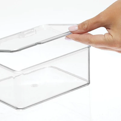 MDesign Plastic Stackable Toy Storage Bin Box With Lid, 8 Pack - Clear 2 MDesign Plastic Stackable Toy Storage Bin Box With Lid, 8 Pack - Clear - Image 2