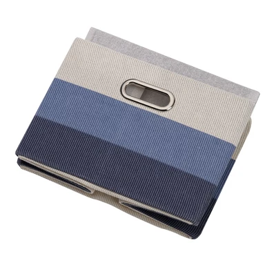 Lambs & Ivy Blue Ombre Foldable/Collapsible Storage Bin/Basket 3 Lambs & Ivy Blue Ombre Foldable/Collapsible Storage Bin/Basket - Image 3