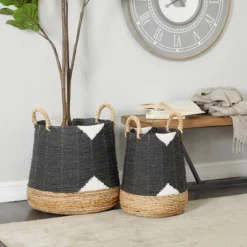 Set Of 2 Banana Leaf Storage Baskets Black - Olivia & May -IRIS Storage Deals Store GUEST 5fddd9a5 f7f3 4f75 9b7d 68693e8d7107