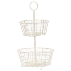 Metal Two Tier Decorative Storage Basket - Foreside Home & Garden -IRIS Storage Deals Store GUEST 60335b5d af76 496b 8667 1234751ec91f