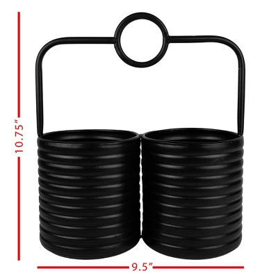 O-Handle Utensil Caddy Black Metal - Foreside Home & Garden 5 O-Handle Utensil Caddy Black Metal - Foreside Home & Garden - Image 5