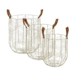Set Of 3 Metal Storage Baskets - Olivia & May -IRIS Storage Deals Store GUEST 60910925 9282 4b60 934f 6ee3dbf58057