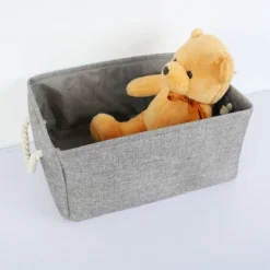 PiccoCasa Household Fabric Closet Blanket Box Container Organizer Decorative Storage Bins 16" X 12.2" X 8" Gray 1 Pc -IRIS Storage Deals Store GUEST 60a57ab4 b709 4ebe 82c4 ca6571815ffa