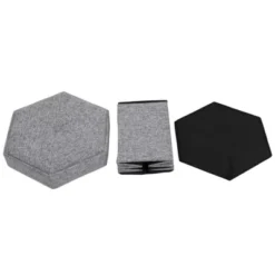 Vintiquewise Decorative Grey Foldable Hexagon Ottoman For Living Room, Bedroom, Dining, Playroom Or Office -IRIS Storage Deals Store GUEST 61716d3b 25a2 424f b928 ff041ca5cb32