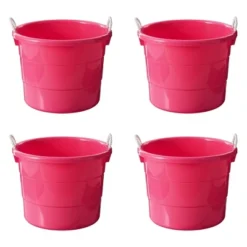 Homz 18 Gallon Durable Plastic Utility Storage Bucket Tub Organizers With Strong Rope Handles For Indoor And Outdoor Use -IRIS Storage Deals Store GUEST 61f63291 164e 4503 9431 4d6fae78568a