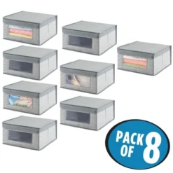 MDesign Fabric Closet Storage Organizer Box - Medium