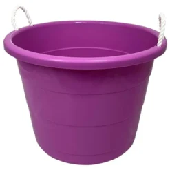 Homz 17 Gallon Durable Storage Buckets With Sturdy Rope Handles For Sports Equipment, Party Cooler, Gardening, Toys And Laundry, Orchid (2 Pack) -IRIS Storage Deals Store GUEST 62befc61 9d80 49bb 8e9c f106fb060f56