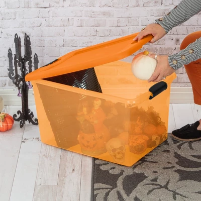 Sterilite 64 Quart Latching See-Through Plastic Stacking Storage Container Bin For Home Organization, Halloween 2 Sterilite 64 Quart Latching See-Through Plastic Stacking Storage Container Bin For Home Organization, Halloween - Image 2