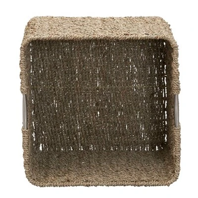 Household Essentials Square Wicker Basket Seagrass 3 Household Essentials Square Wicker Basket Seagrass - Image 3