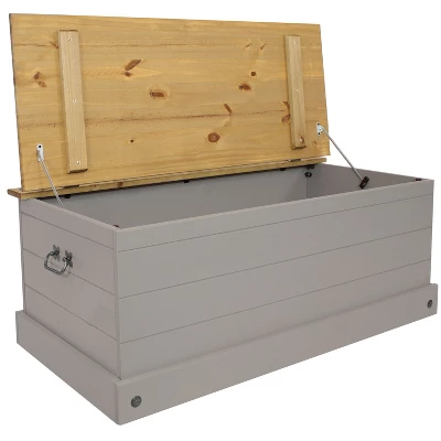 Sunnydaze Decor Sunnydaze Indoor Trunk With Handles - Solid Pine Construction - 39.5" W 10 Sunnydaze Decor Sunnydaze Indoor Trunk With Handles - Solid Pine Construction - 39.5" W - Image 10