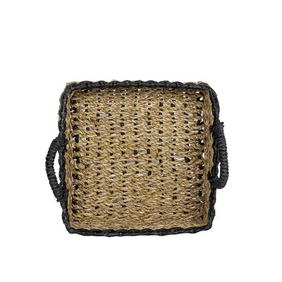 Black Trim Woven Seagrass & Rope Tray By Foreside Home & Garden 3 Black Trim Woven Seagrass & Rope Tray By Foreside Home & Garden - Image 3