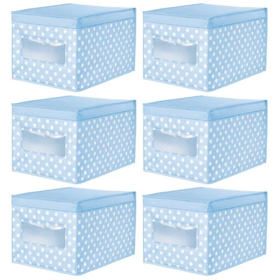 MDesign Child/Kids Fabric Closet Storage Box, Large, Polka Dot, 6 Pack 9 MDesign Child/Kids Fabric Closet Storage Box, Large, Polka Dot, 6 Pack - Image 9