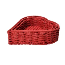 Household Essentials Set Of 3 Nesting Heart Baskets Paper Rope Red -IRIS Storage Deals Store GUEST 64da2480 97a4 46f4 a6fa b0791bf78852