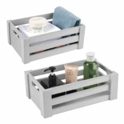 NEX 3pk Wooden Tray Set With Handle And Storage Crates Dark Gray 8 NEX 3pk Wooden Tray Set With Handle And Storage Crates Dark Gray -IRIS Storage Deals Store GUEST 652e82aa 9948 4c52 a69a e948e9b32a29
