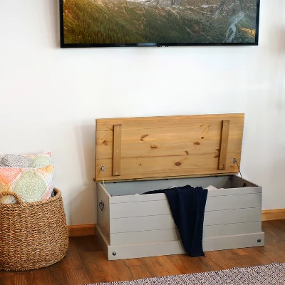 Sunnydaze Decor Sunnydaze Indoor Trunk With Handles - Solid Pine Construction - 39.5" W 11 Sunnydaze Decor Sunnydaze Indoor Trunk With Handles - Solid Pine Construction - 39.5" W - Image 11