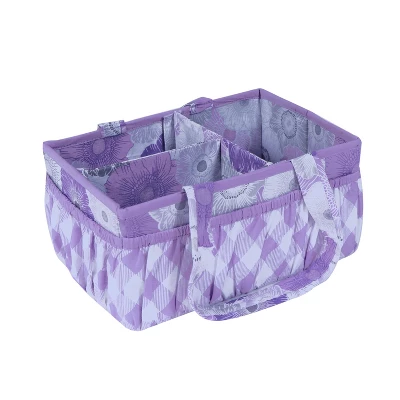Bacati - Watercolor Floral Purple/Gray Storage Caddy 1 Bacati - Watercolor Floral Purple/Gray Storage Caddy