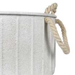 Set Of 2 Sandy Baskets White Metal & Cotton - Foreside Home & Garden -IRIS Storage Deals Store GUEST 65a713c9 25a9 420a a0d3 2b6624651870