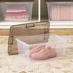 IRIS 8pk 4.25 Gallon Snap Top Plastic Storage Box Clear With Gray Lid -IRIS Storage Deals Store GUEST 66031d75 2445 491c 8aa0 f8debc60ae23