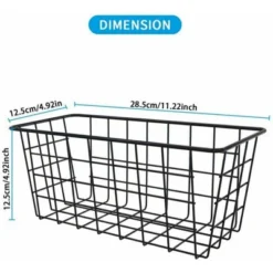 NEX 2pk Hanging Metal No Drilling Wall Mounted Storage Baskets Black
