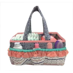 Bacati - Coral/Navy Storage Caddy