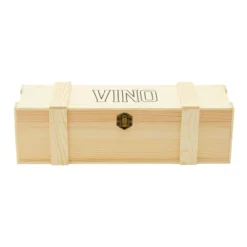 Bright Creations Wood Single Bottle Wine Gift Box, Pinewood Wooden Wine Crate Stoarge Case With Clasp For Birthday, Wedding, Housewarming -IRIS Storage Deals Store GUEST 66525d84 3aa2 475e 9375 aea988bc847b