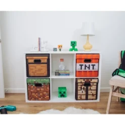 Ukonic Minecraft Brown Chest Fabric Storage Bin Cube Organizer With Lid | 13 Inches -IRIS Storage Deals Store GUEST 665eb99e fa74 4066 ae07 23212b2d3036