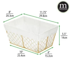 IRIS Storage Deals Store 13 MDesign Medium Chicken Wire Storage Basket, Fabric Liner